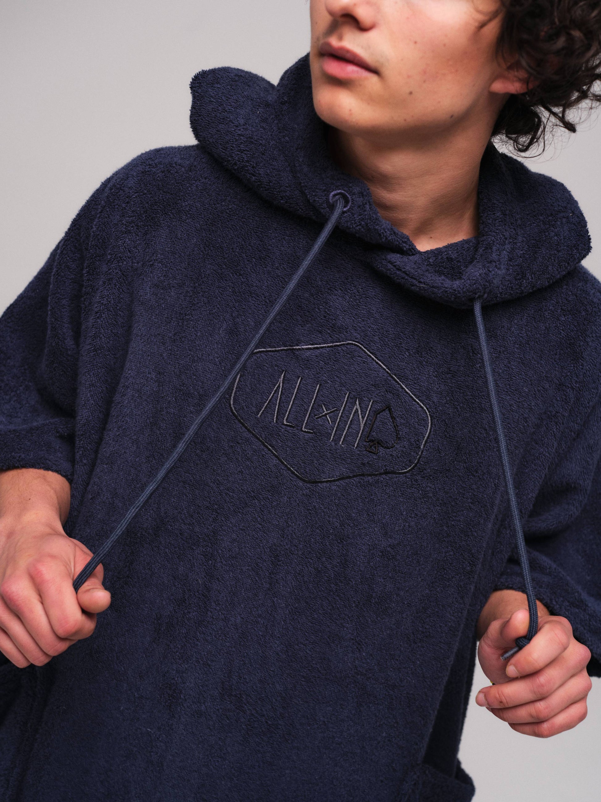 V Poncho Organic - Azul Marino Una Talla