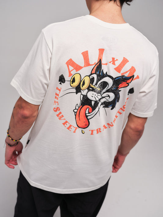 Camiseta - Bad Cat - Blanco L
