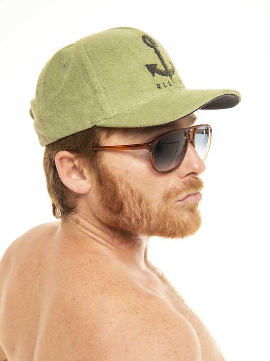 Organic Terry Velours (Flexfit) - Khaki Anchor One Size