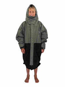 Junior Waterdichte Jas Poncho - Zwart / Khaki