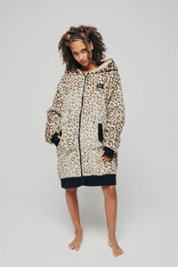 Poncho plaid zippé - Leopard
