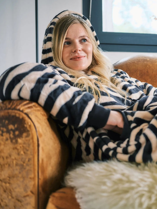 Geruite Poncho - Zebra
