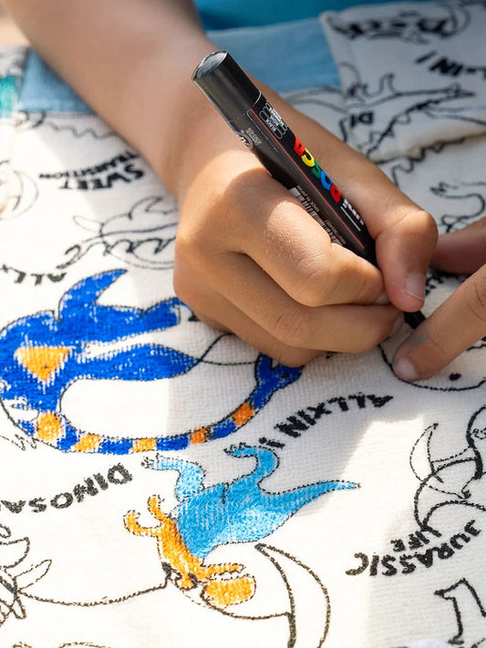 Poncho to color + 4 POSCA - Children - Dino