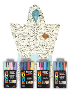 Poncho to color + 4 POSCA - Children - Dino