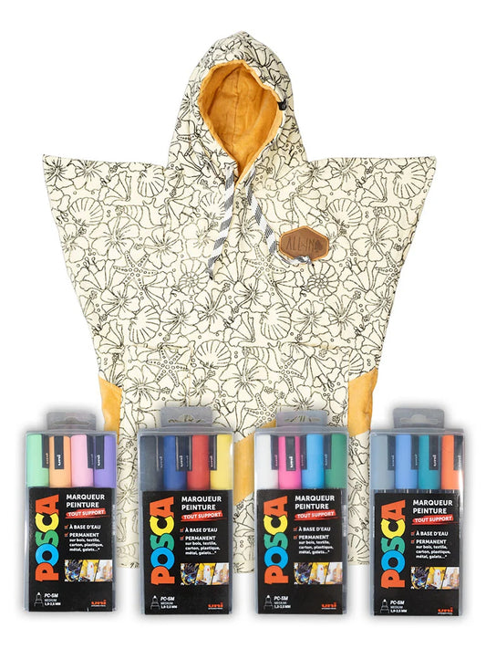 Poncho to color + 4 POSCA - Children - Shell