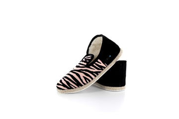 Pantoufles Charentaises ZEBRA DARK PINK